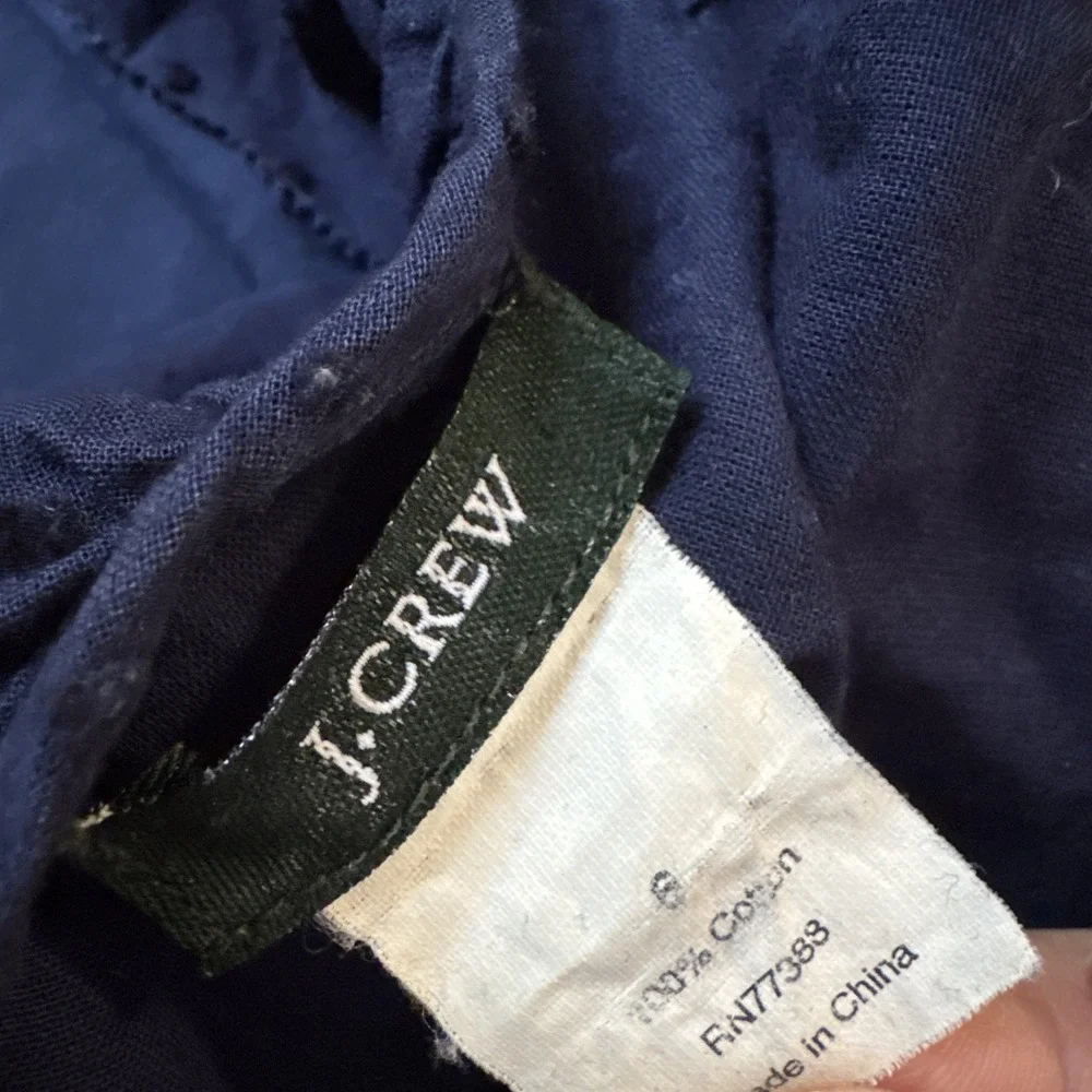 J.Crew Wrap Dress‎ Size 6 Short Sleeve Navy Blue Work Church